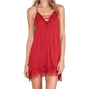 Free People Wicked Spell Tunic Dress in Brick Red